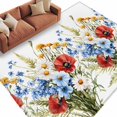 thumbnail image 2 of Independence Day Washable Area Rug 5 x 8 ft Red Blue Watercolor Concubine, Soft Non Slip Rugs Stain Repellent Indoor Felt Carpet for Living Dining Room Bedroom Home Office, 2 of 9