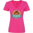 thumbnail image 3 of Inktastic Tulum Mexico Vacation Gift Women's V-Neck T-Shirt, 3 of 5