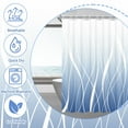 thumbnail image 6 of FRAMICS 15-Piece Ombre Blue Shower Curtain Sets with Rugs, Waterproof Fabric Striped Gradient Bathroom Sets, 72" x 72", 6 of 10