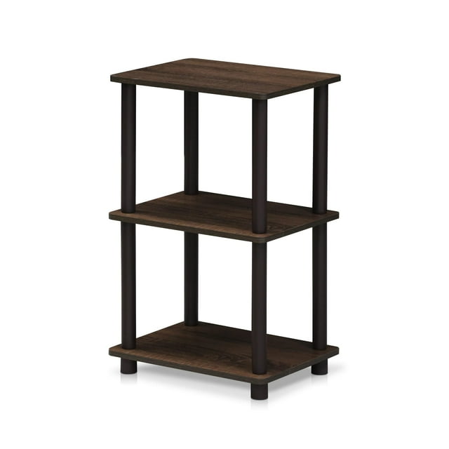 Estante FURINNO Turn-Tube de madera compuesta de nogal y marrón con 2 espacios
