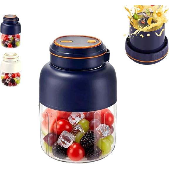 2026 Upgraded Wireless Juicer Cup, 1300ML Portable Blender with Dual Lids & 38 Stainless Steel Blades, USB Rechargeable Cordless Personal Blender for Travel Gym Office(Blue,1300ml)M