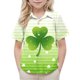 thumbnail image 1 of Blusa y camisa de manga corta con cuello vuelto, moderna e informal, con estampado del Día de San Patricio, con bolsillo, para uniforme escolar, para niños y niñas de 2 a 15 años., 1 of 7