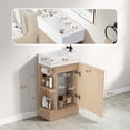 thumbnail image 3 of Aukfa 18.6" Bathroom Vanity with Sink Combo, Modern Storage Cabinet with Two-tier Shelves, Natural Brown, 3 of 8