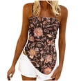 thumbnail image 4 of LEKWK Plus Size Camisole Tops for Women Slim Fit Spaghetti Strap Sleeveless Tops Regular Fit Vintage Purple Floral Corset Tops Asymmetrical Sharkbite Hem Vacation Party Wear, 4 of 6