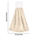 thumbnail image 2 of Haosy 2 Pack Kitchen Wash Cloths with Hanging Loops Absorbent Absorbent Quick Drying Hand Towels, Beige Small Floral Motifs, 2 of 7
