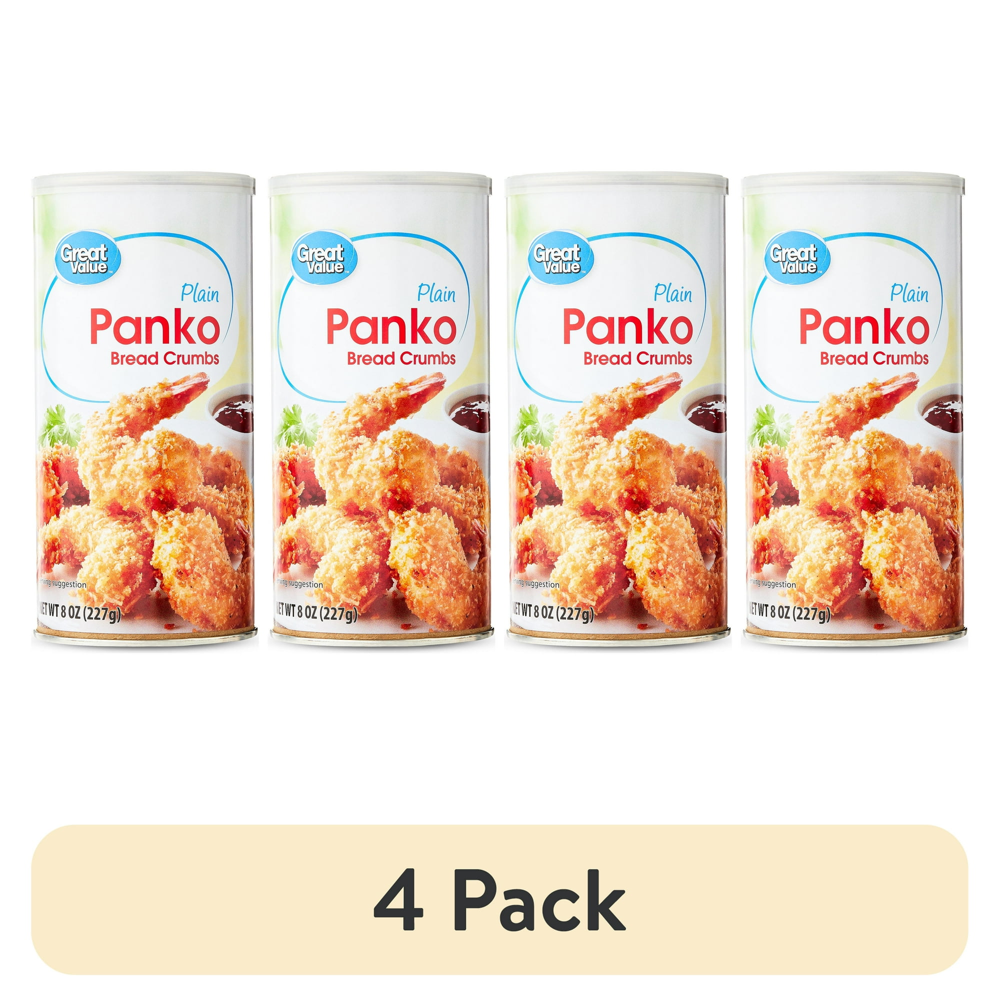(4 pack) Great Value Plain Panko Bread Crumbs, 8 oz