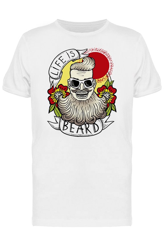 Hipster Bearded Guy T-Shirt Men -Image by Shutterstock, Male 3X-Large