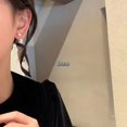 thumbnail image 1 of Pendientes de perlas para mujer, de plata 925, con orificio para la oreja y aguja, con espiral antimosquitos, pendientes con clip para la oreja, gran sentido, 1 of 6