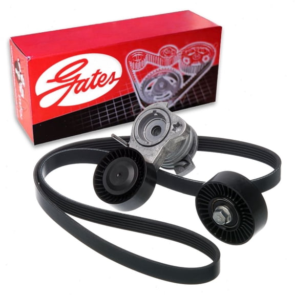 Gates Complete Serpentine Belt Drive Component Kit compatible with BMW 328i 3.0L L6 2007-2013