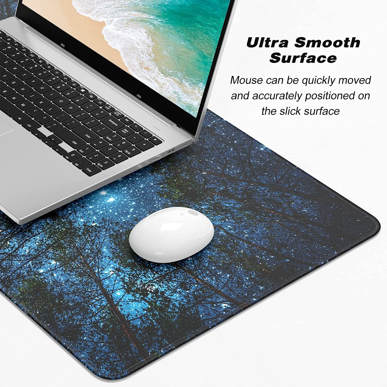 Extended Large Mouse Pad, XXL Gaming Desk Pad 31.5 x 15.7 Inch, Big Computer Keyboard Mousepad, Waterproof Mouse Mat with Stitched Edges and Non-Slip Base for Office Gaming, Galaxy Tree