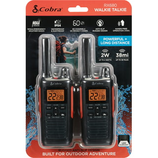 Cobra Walkie Talkies RX380 para adultos, recargable, 40 canales  preestablecidos, radio bidireccional de largo alcance de 32 millas (paquete  de 2)