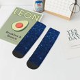 thumbnail image 7 of Pofeuu Sparkling Blue Glitter Print 30cm Socks, Adult Running Hiking Socks for Youth and Adult, 7 of 7