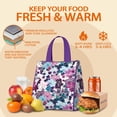 thumbnail image 5 of Pioneer Flower Floral Print Pattern Insulated Lunch Bag for Women & Adults,Large Portable Soft Cooler Lunch Bag,Thermal Food Storage Tote with Pearl Cotton,8.66L,8.75x5.75x9.5 Inch, 5 of 6