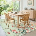 thumbnail image 5 of Garvee 5'x7' Floral Area Rugs Botanical Scalloped Rug, Non Slip Washable Rug Soft Butterfly Rug Low Pile Carpet for Living Room Bedroom Dining Room, Green, 5 of 8