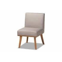 Baxton Studio Odessa Mid-Century Modern Grey Fabric Upholstered and Walnut Brown Finished Wood Dining Chair