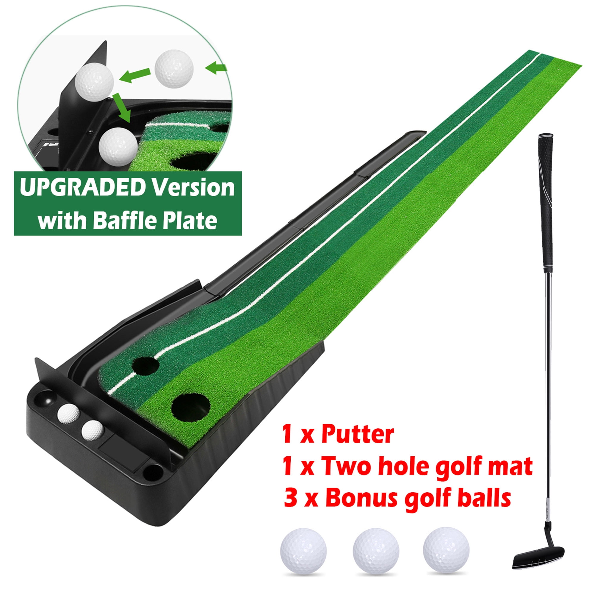 Indoor Golf Practice Mat Putting Green 8 Ft 250cm Mat Inclined Ball
