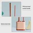 thumbnail image 5 of 2-in-1 Toilet Bowl Brush Set with Flat and Rubber Brushes, Multifunctional Hygienic Cleaner for Bathroom, Sink, and Tub - No Hair Tangling, Ventilated Base Pink, 5 of 5