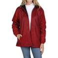 thumbnail image 5 of totes Womens Rain Jacket with Hood Rain Coat for Women Waterproof Womens Coats, Merlot, Medium, 5 of 8