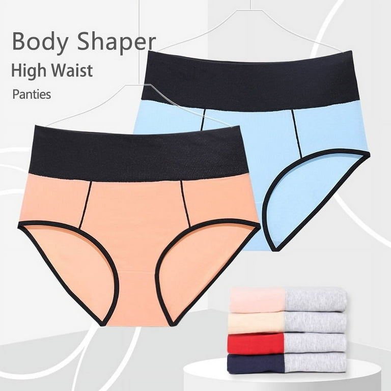 2PCS Women's Underwear 100% Cotton Panties High Waisted Briefs Breathable  Thongs for Women