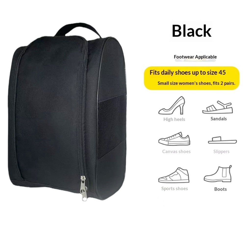 2 pack Portable Oxford Golf Shoes Bag, Sports Shoe Bag with Ventilation, Travel Shoes Bag, Shoes Storage Organizer with Zipper Closuren for Outdoor, Sports, Golf, Travel, Gem（only 2 bags）
