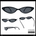 thumbnail image 2 of SA106 Womens Narrow Thin Cat Eye Plastic Gothic Retro Sunglasses / Black Frame - Black Lens, 2 of 8