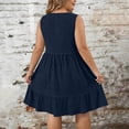 thumbnail image 4 of Miluxas Women's Plus Size Ruffle Tank Dress Sleeveless Round Neck Mini Dress Solid Casual Going Out Sundress Navy, 4 of 6
