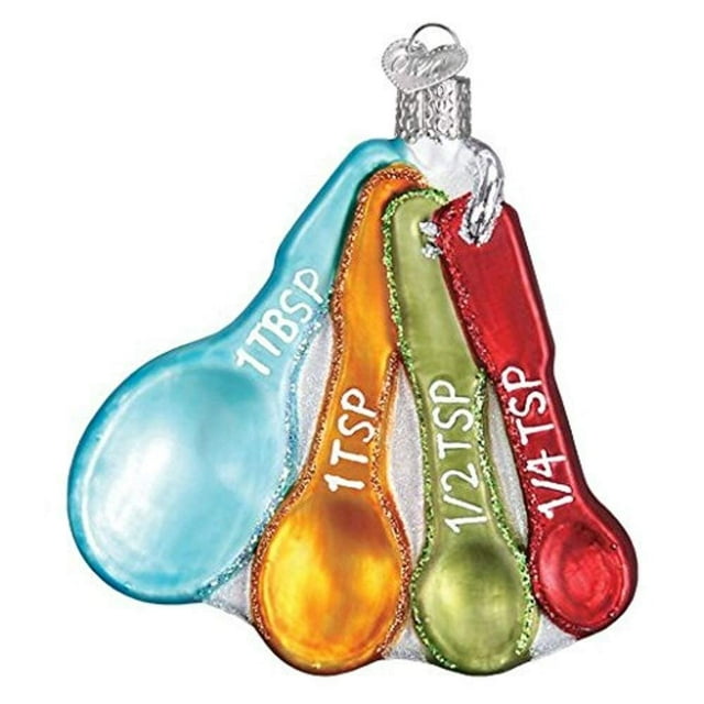 Old World Christmas Chef's Collection Glass Blown Ornaments for Christmas Tree Measuring Spoons