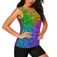 thumbnail image 2 of Sigee Colorful Glitter for Women's Workout Tank Top,Running Tank Tops,Sleeveless Gym ClothesX-Large, 2 of 8