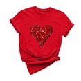 thumbnail image 2 of Cadeau de Saint-Valentin pour Femmes, T-shirt Décontracté à Manches Courtes et Col Rond avec Imprimé Arbre de Noël, 2 of 6