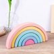 thumbnail image 1 of 6 Pieces Wooden Rainbow Stacker Playset Geometry for Boys Children Toddlers Macaron perfke Bloques de arco iris, 1 of 9