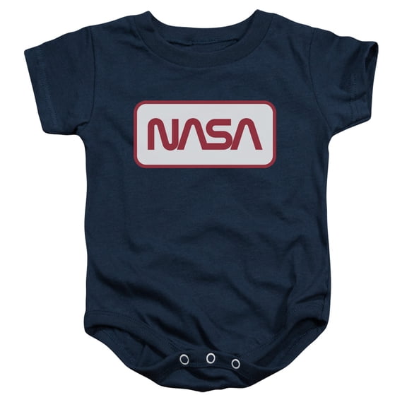 Nasa Rectangular Logo Infant Baby Romper T-Shirt Navy
