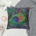 thumbnail image 2 of Creowell  Throw Pillow Cover Peacock Feathers Animal Wild Colorful Abstract Painting Elegant Rectangular Throw Pillow Covers for Couch Sofa Home Decor，Multi-Size, 2 of 5