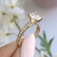 thumbnail image 2 of Forever Jewels 2Ct Round Cut Moissanite Women Engagement Ring 14K Yellow Gold Plated, 2 of 5