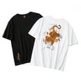 thumbnail image 3 of Streetwear Japanese Harajuku Tshirt Short Sleeves Shirt Embroidery Tiger Rebirth Urban Fashion Tee, 3 of 6