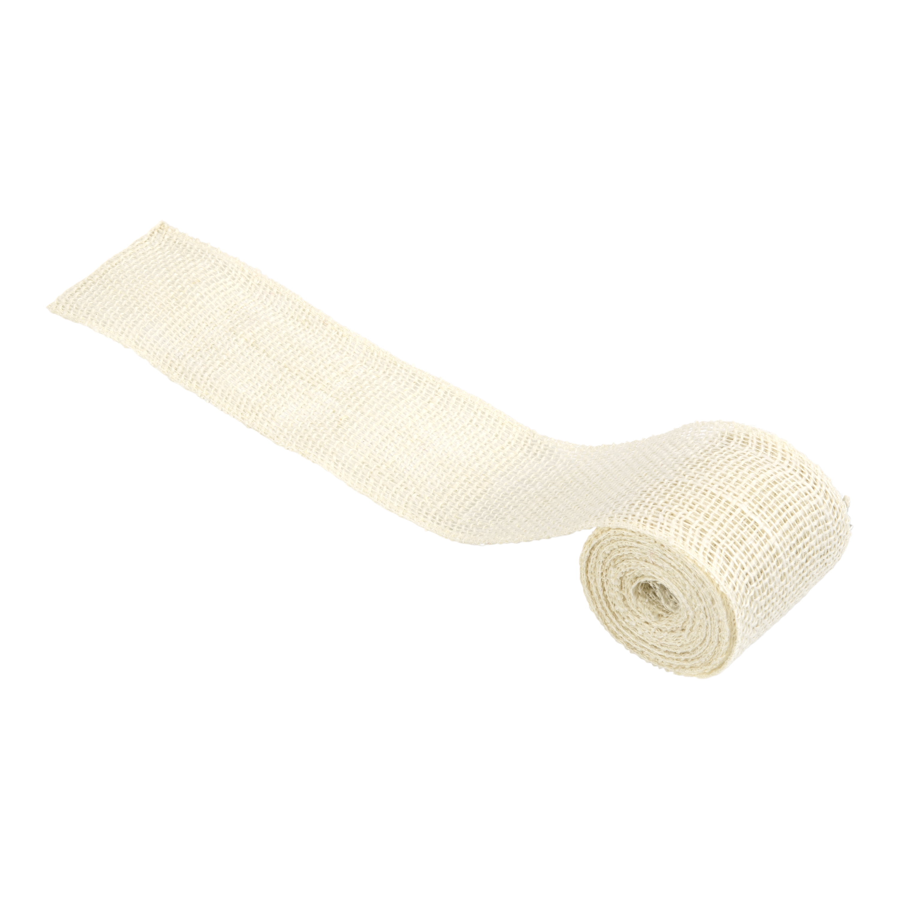 Love, Laugh, Craft Jute Burlap Roll Precut, Finished Edges, 3in W x 5 Yards, 740-33, White