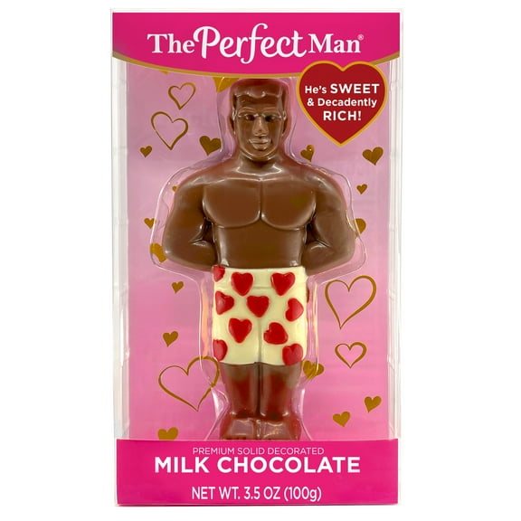 The Perfect Man Solid Decorated Milk Chocolate, 3.5 oz