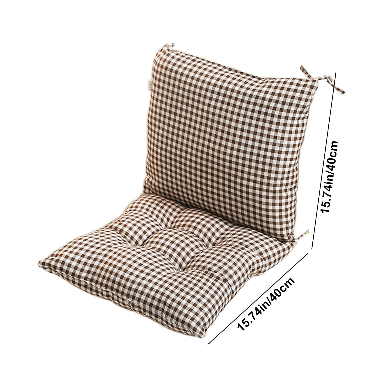 potrochi Outdoor Chair Cushion, Indoor/Outdoor Solid Back 1 Piece Square Corner Chair Cushion with Ties, Deep Seat, Weather, and Fade Resistant, Chair Cushions for Dining Chairs