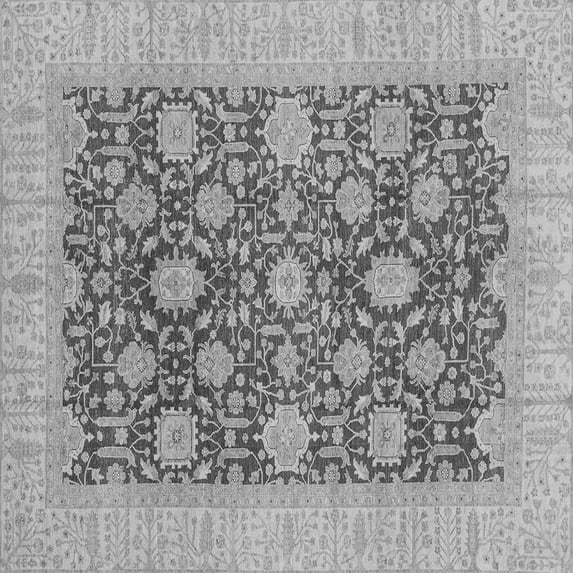 Ahgly Company Indoor Square Oriental Gray Traditional Area Rugs, 7' Square