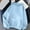 Light Blue, variant on Womens Hoodies Plain Casual Womens Sweatshirts Plus Size Light Blue Pull on Blouses Lightweight Long Sleeve Tops