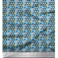 thumbnail image 1 of Soimoi Blue Moss Georgette Fabric Diamond & Triangle Geometric Print Fabric by the Yard 42 Inch Wide, 1 of 3