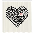 thumbnail image 3 of Ambesonne Kiss Shower Curtain, Heart Shaped Leopard Skin, 69"Wx70"L, Cream Black Coral, 3 of 3