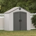 thumbnail image 4 of Lifetime Lockable Polyethylene DIY Outdoor Storage Shed, 8' x 5', Tan & Brown (6418), 4 of 13