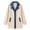 Beige, variant on Womens Denim Patchwork Collared Shirt Jacket Casual Long Sleeve Button Front Denim Trim Blazer Lightweight Shacket