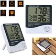 thumbnail image 1 of Paquete de 2 termómetros higrómetros digitales LCD, medidores de temperatura y humedad para interiores, reloj de -50 °C a +70 °C, 10 % a 99 % de humedad relativa, 1 of 8