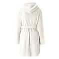 thumbnail image 5 of KDFJPTH Women Hooded Bathrobe Lightweight Soft Plush Short Flannel Sleepwear Bathrobe Plush Soft Robe Long Robe Lightweight Towel Wraps for Women, 5 of 5