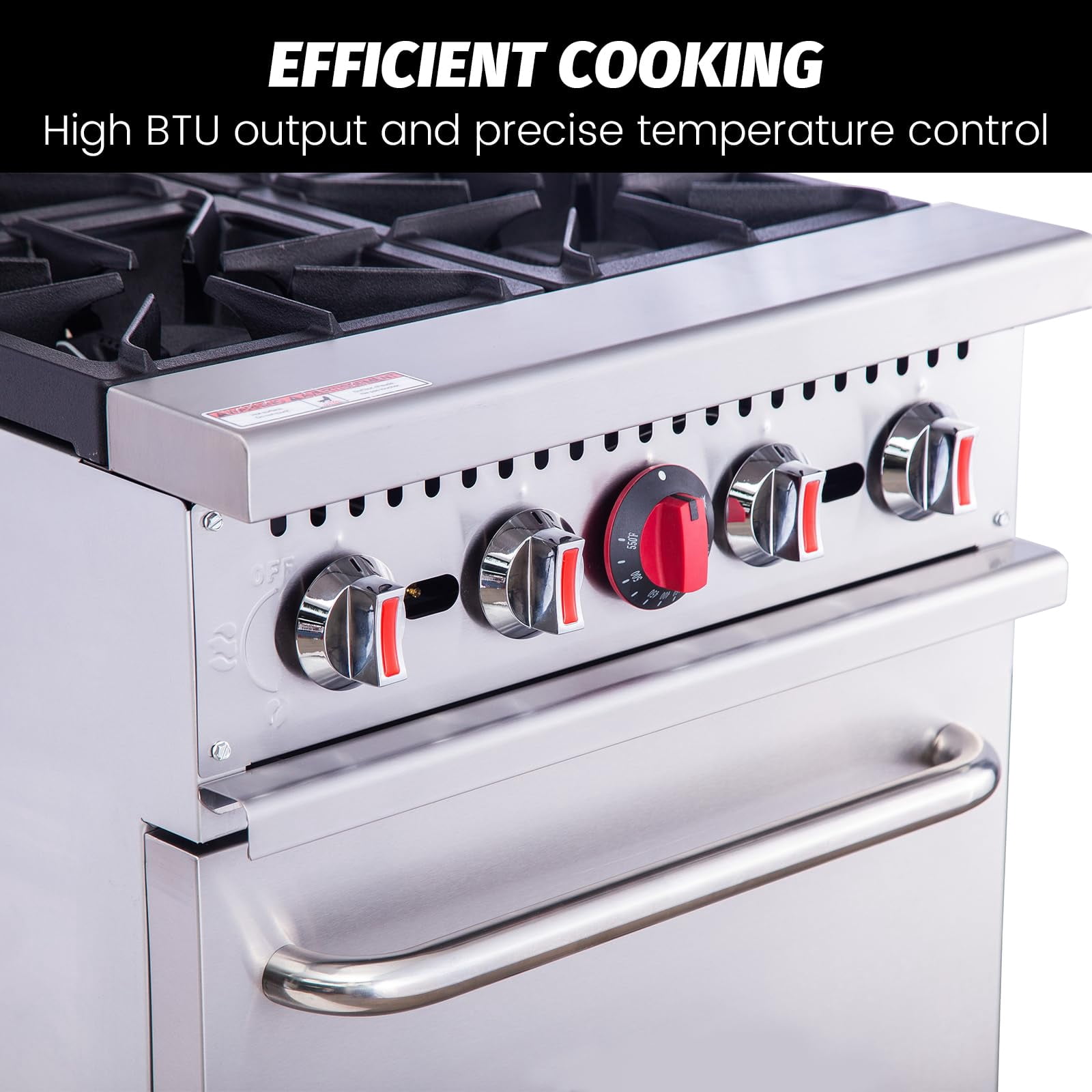 Hakka 24" Gas Range Stove With 4 Powerful Burners For Commercial Kitchens