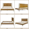 thumbnail image 7 of Ethan Solid Wood King Bed Frame with Diamond Headboard - Rustic & Mid-century Modern - Acacia Wood Platform Bed - Compatible with All Mattresses - No Box Spring Needed - Rustic Dark Brown, 7 of 7
