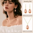 thumbnail image 3 of Linawe Citrine Crystal Gold Plated Jewelry Sets for Women, Imitation Diamond Pendant Necklace Set, Rhinestone Drop Dangle Earrings Set, Birthstone Cubic Zirconia Matching Wedding Jewelry Set, 3 of 7