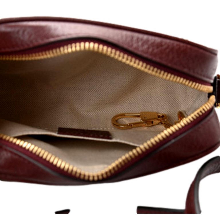 Gucci - New Ophidia Small Shoulder Burgundy GG Leather Crossbody