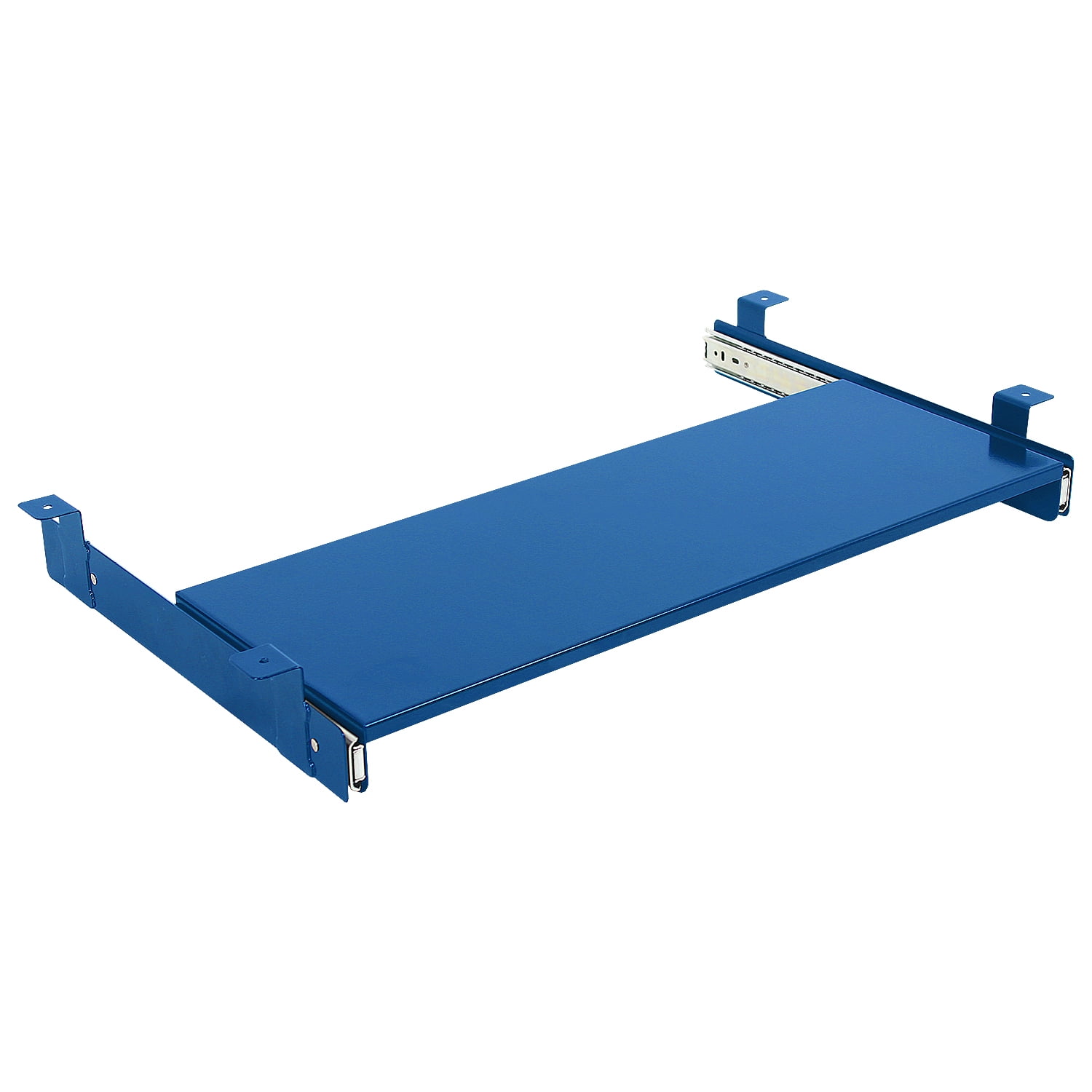 Keyboard Tray Kit - Under-Mount, Steel Construction, Slide Out Keyboard Mouse Holder - Powder Coated 9"D x 27"W - Blue